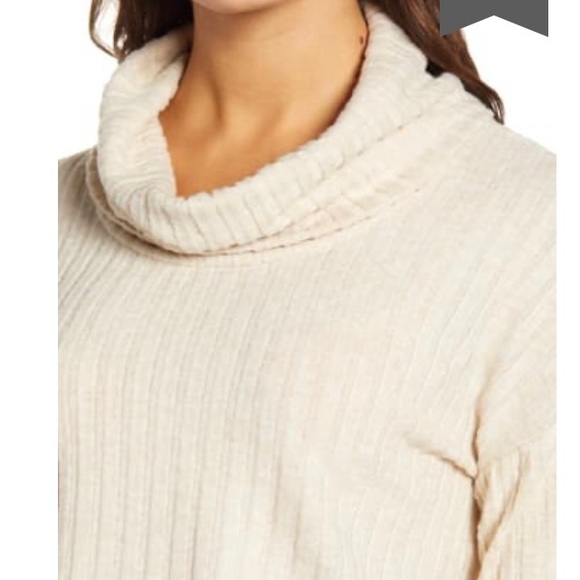 BP. Cozy Ribbed Turtleneck Top - Cream White - Picture 4 of 8